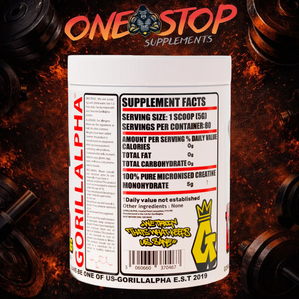 Gorillalpha Creatine MONOHYDRATE 500G