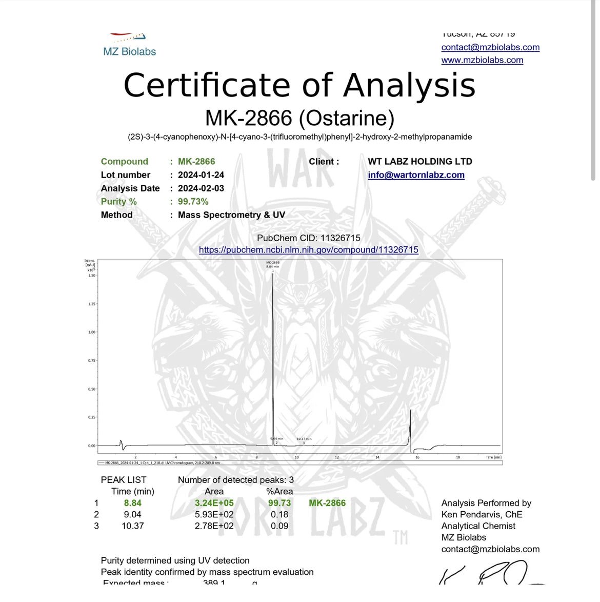 Wartorn labz MK2866 (OSTARINE)