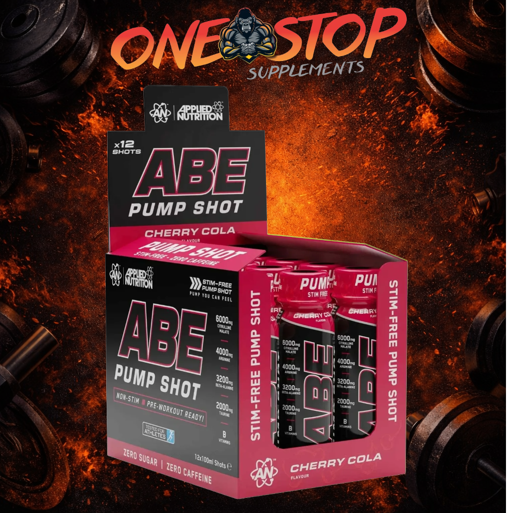 ABE Pump Pre Workout Shots - Stim & Caffeine Free - Box of 12 in Variety of Flavours