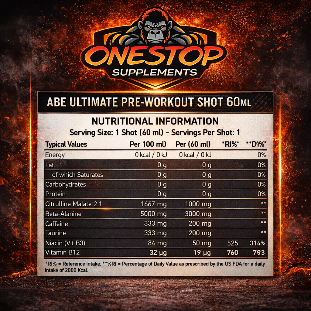 APPLIED NUTRITION ABE PRE WORKOUT SHOTS 12X60ML