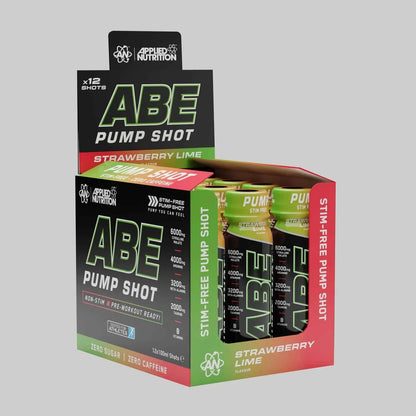 ABE Pump Pre Workout Shots - Stim & Caffeine Free - Box of 12 in Variety of Flavours