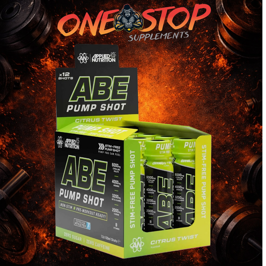 ABE Pump Pre Workout Shots - Stim & Caffeine Free - Box of 12 in Variety of Flavours