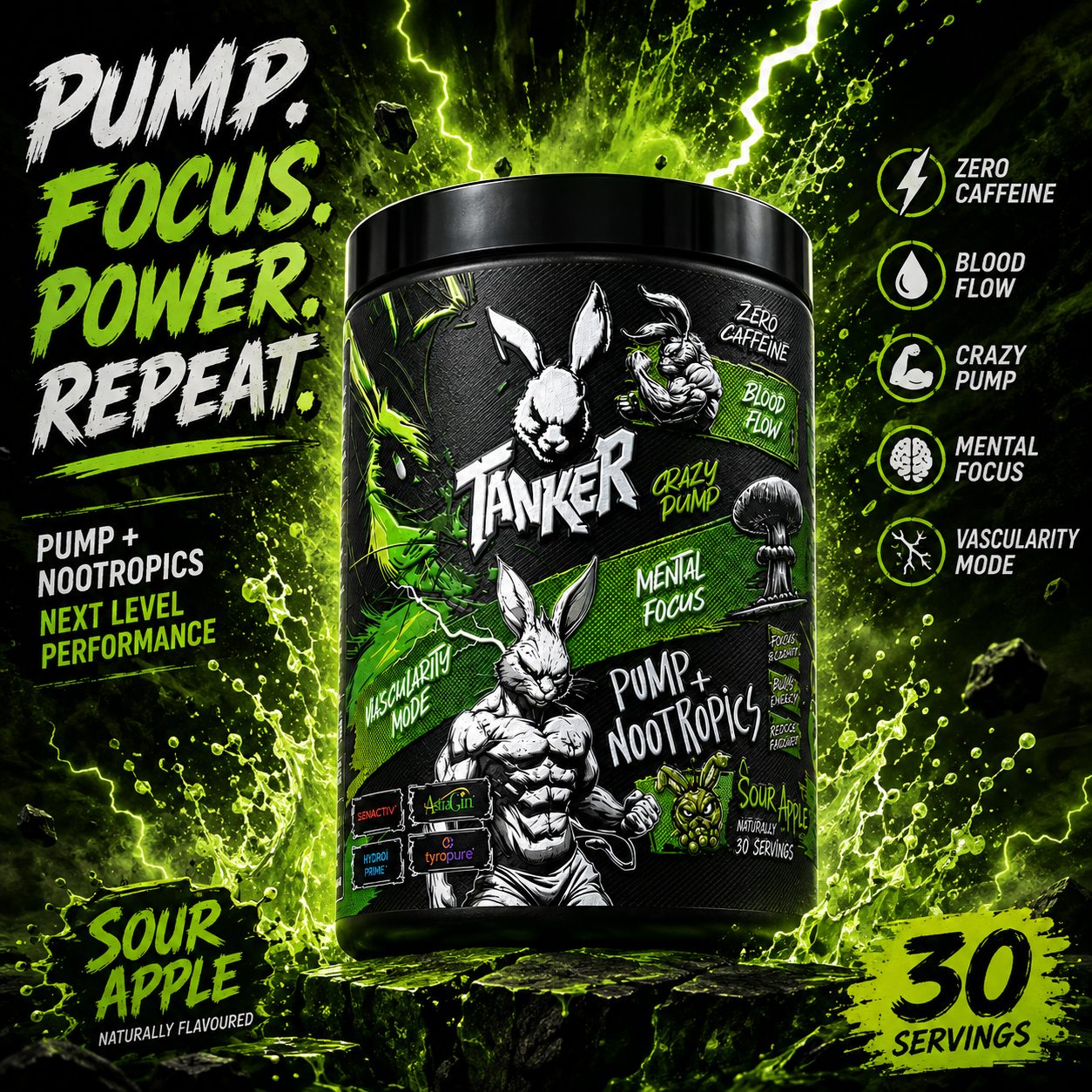 TANKER LABS PUMP ACTION™ – Stim-Free Pump Formula
Maximum Pumps. Zero Stimulants. Pure Blood Flow.
