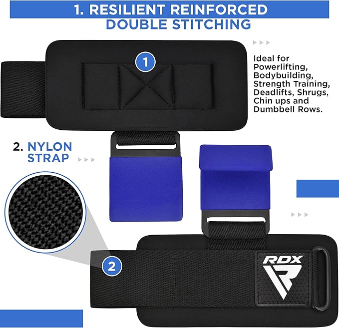 RDX W5 Weightlifting Hook Straps for Enhanced Grip and Support in Gym Workouts
