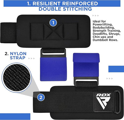 RDX W5 Weightlifting Hook Straps for Enhanced Grip and Support in Gym Workouts