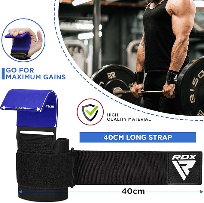 RDX W5 Weightlifting Hook Straps for Enhanced Grip and Support in Gym Workouts
