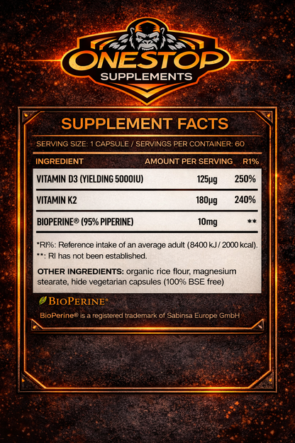 DNA High‑Strength Vitamin D3 + K2 MK‑7 – Advanced Bone, Heart & Immune Support