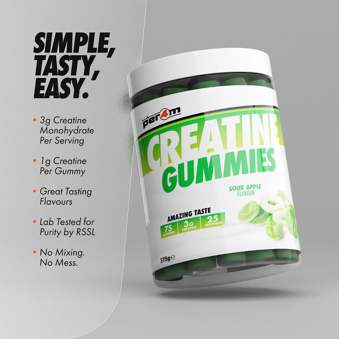 PER4M CREATINE GUMMIES 25 SERVINGS 75 GUMMIES