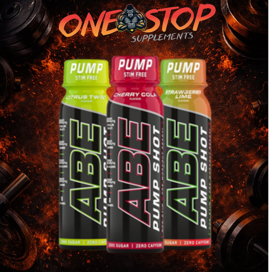 ABE Pump Pre Workout Shots - Stim & Caffeine Free - Box of 12 in Variety of Flavours