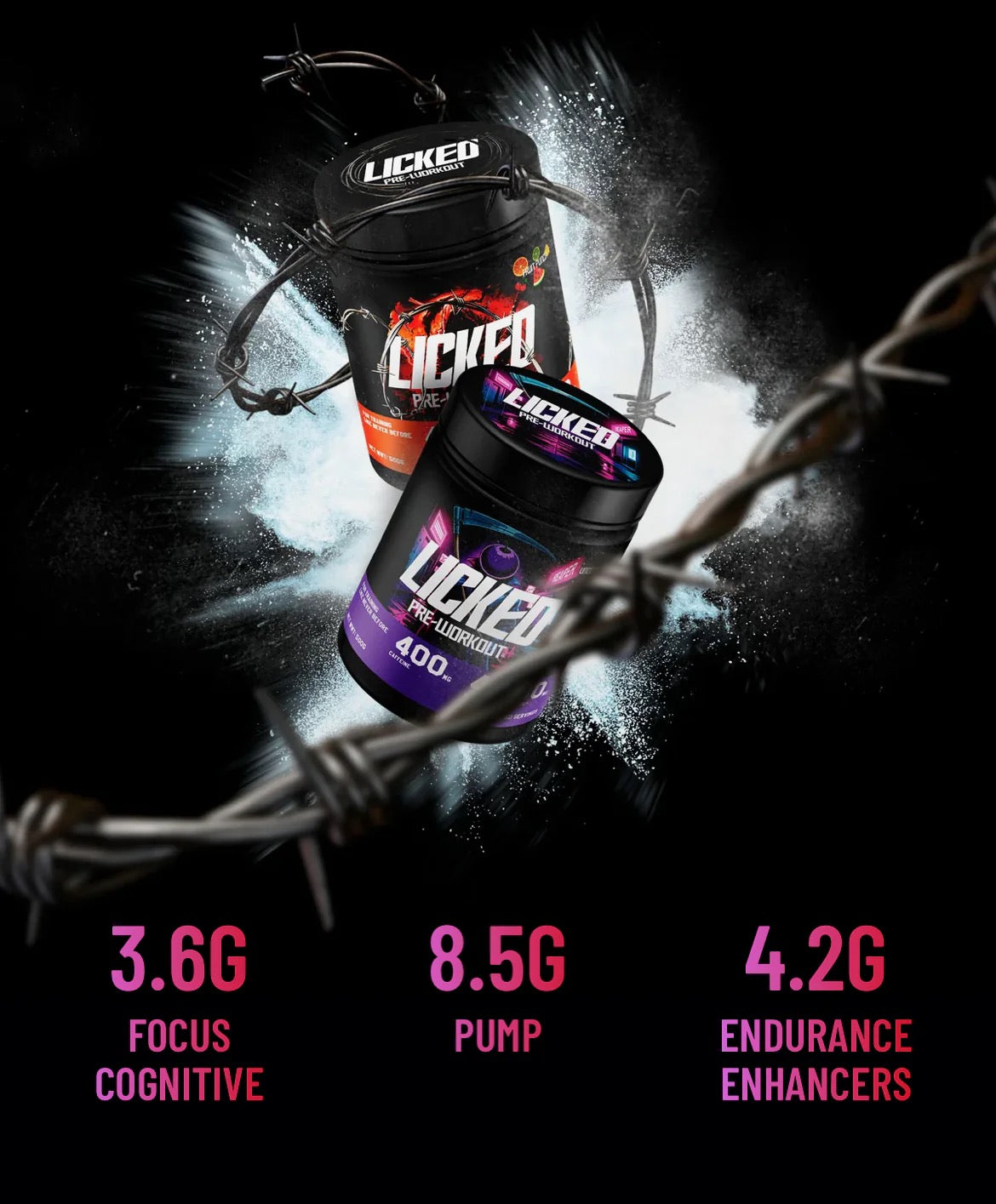 LICKED PRE WORKOUT - 50 SERVINGS (GRAPE)
