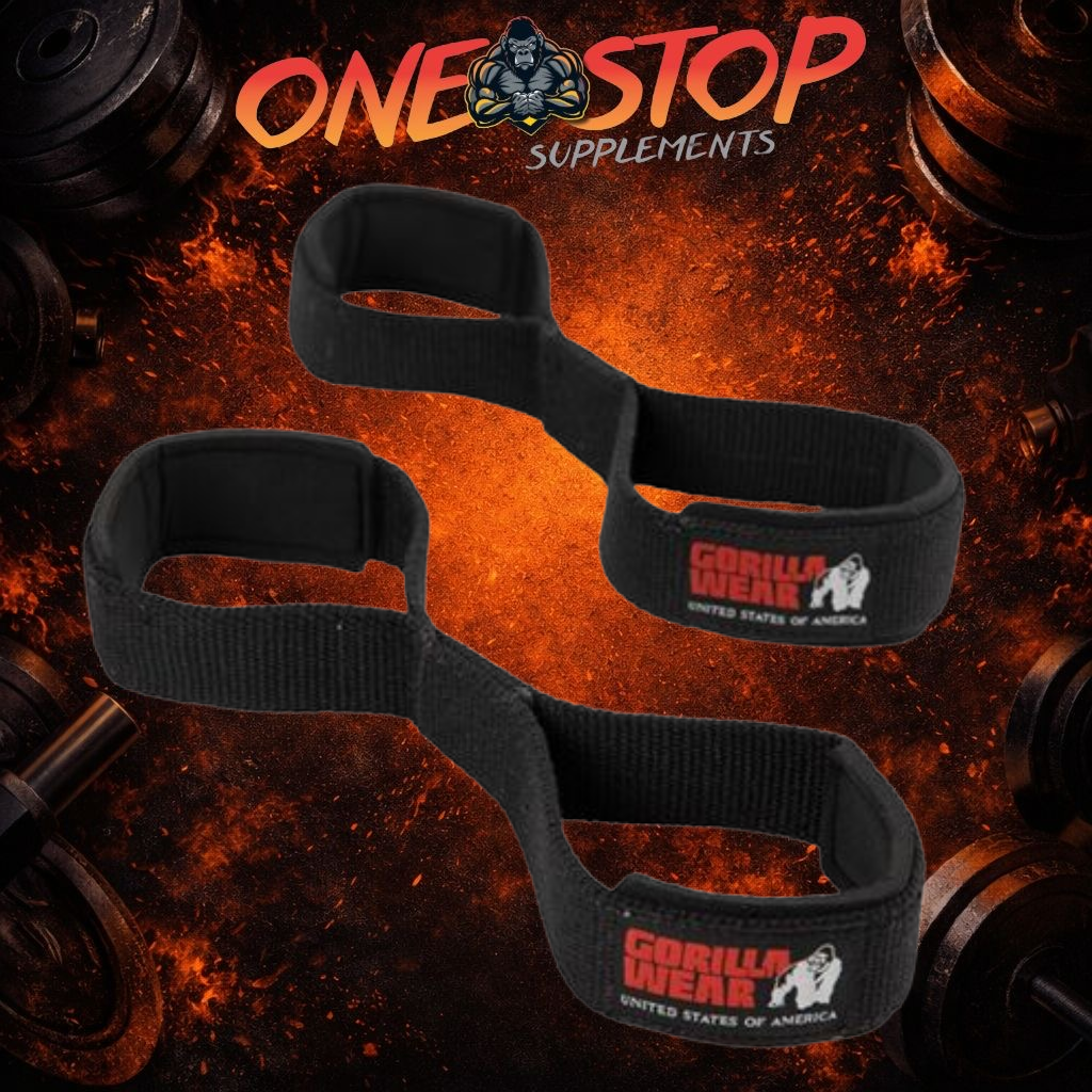 Gorilla Wear Figure 8 Lifting Straps Black