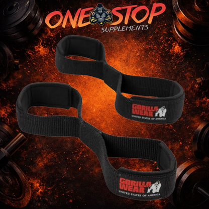 Gorilla Wear Figure 8 Lifting Straps Black