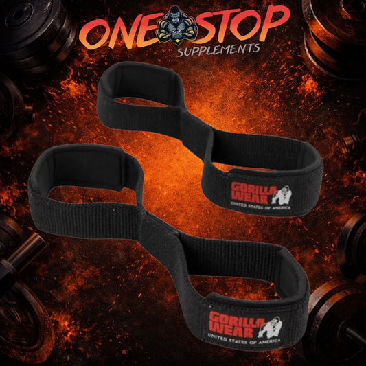 Gorilla Wear Figure 8 Lifting Straps Black