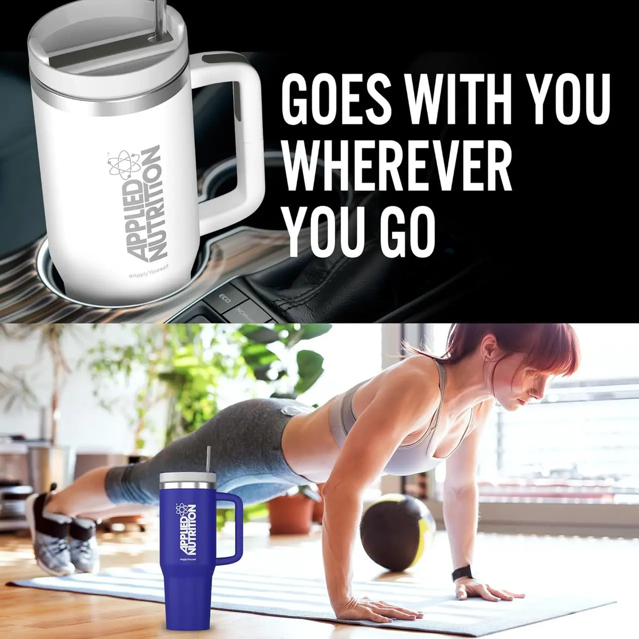Applied Nutrition
Cooler Tumbler Cup with Thermal Insulation - 1.2 Litre - Blue