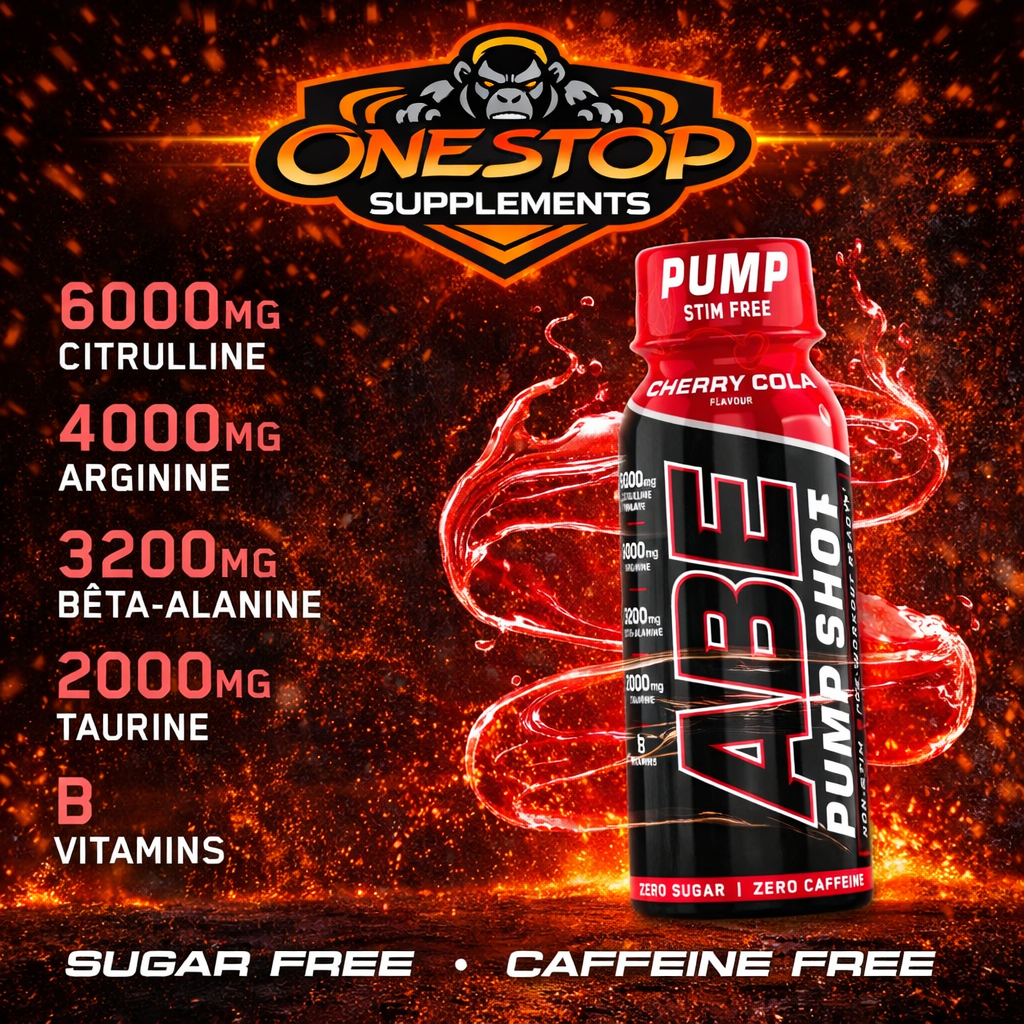 ABE Pump Pre Workout Shots - Stim & Caffeine Free