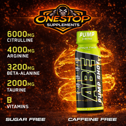 ABE Pump Pre Workout Shots - Stim & Caffeine Free