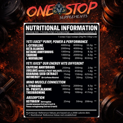 GORILLA ALPHA YETI JUICE PRE WORKOUT 480g (40 SERVINGS)