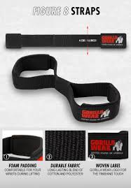 Gorilla Wear Figure 8 Lifting Straps Black